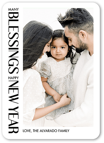 Edgy Messages 5x7 White  Holiday Card