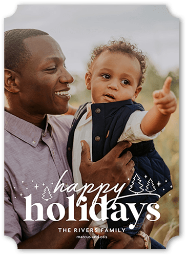 Simple Seasonal Icons 5x7 White  Holiday Card