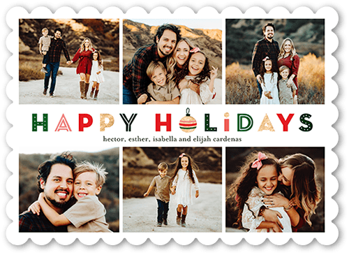 Decorative Display 5x7 White  Holiday Card