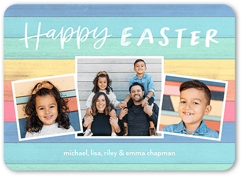 Wooden Bands 5x7 White  Easter Card