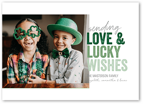 Lucky Gradient 5x7 White  St. Patrick's Day Card