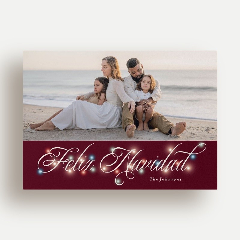 Lights Script Holiday Card