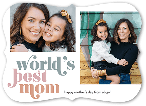 World Best 5x7 White  Mother's Day Card