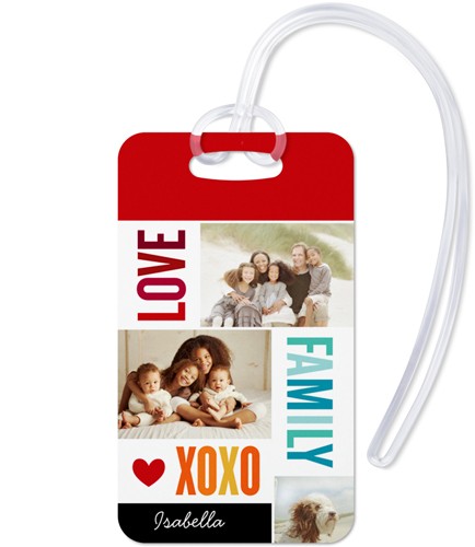 Family Love Xoxo 2x4 White  Luggage Tag