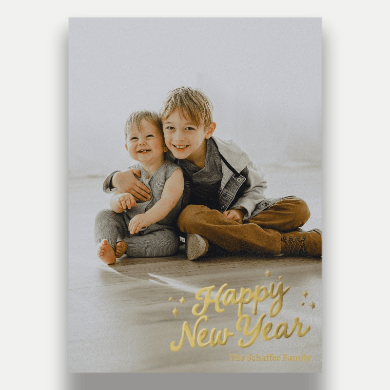 Nostalgic Script Holiday Card Nostalgic Script 5x7 White Holiday Card