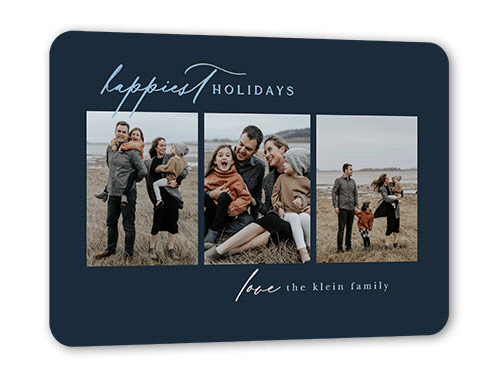 Simple Photos 5x7 Black  Holiday Card