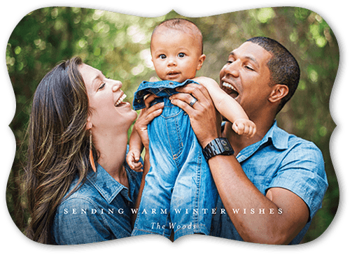 Minimalist Wishes 5x7 White  Holiday Card