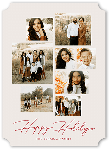 Center Lattice 5x7 Beige  Holiday Card