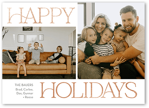 Cheerful Photos 5x7 White  Holiday Card