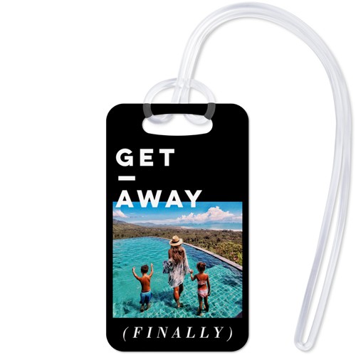 Get Away and Relax 2x3 Black  Luggage Tag