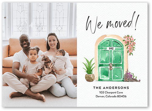 Painterly Passage 5x7 White  Moving Announcement