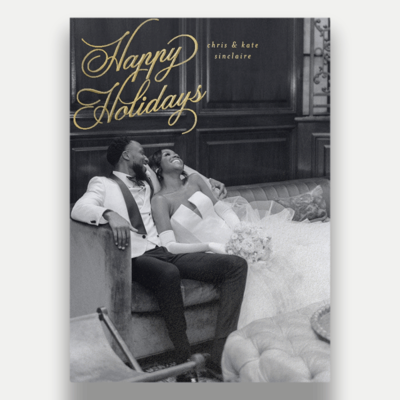 Sweeping Script Holiday Card
