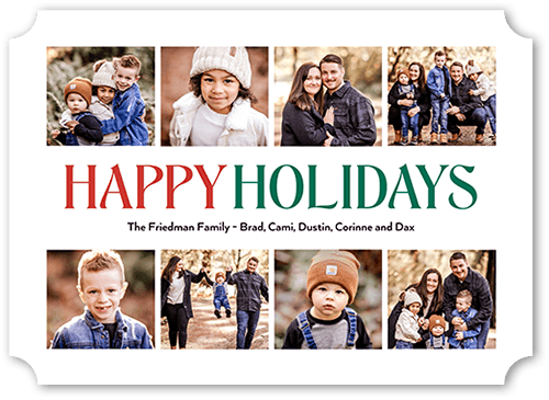 Nouveau Collage 5x7 White  Holiday Card