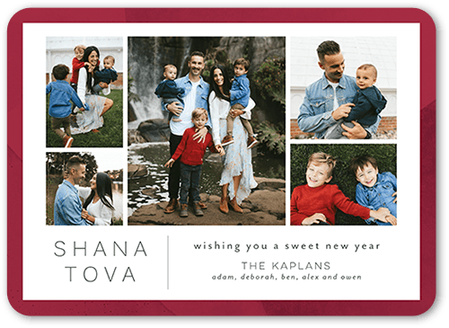 Modern Trim 5x7 Red  Rosh Hashanah Card