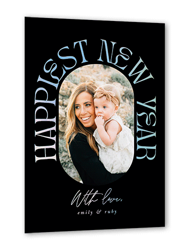 Fanciful Arch 5x7 Black  New Year's Card