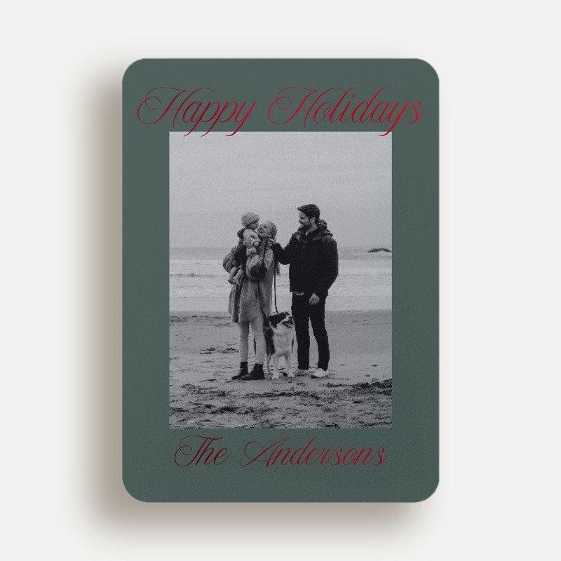 Elegant Signature Holiday Card Elegant Signature 5x7 Green Holiday Card