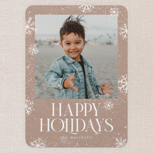 Holiday Cards With Elegant Brown Design