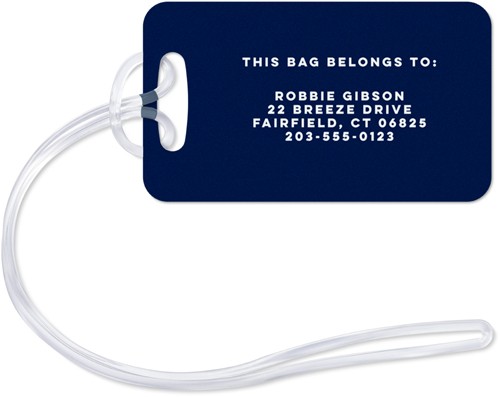 USA Outline 2x3 White  Luggage Tag