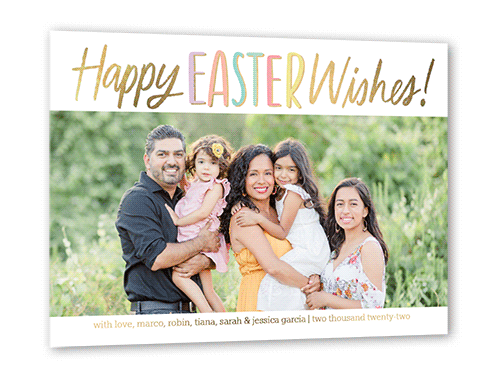 Easter Wishes 5x7 White  Easter Card