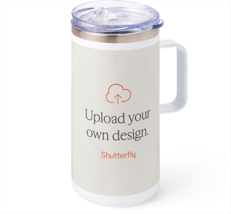Upload Your Own Design 16oz White  Travel Coffee Mug