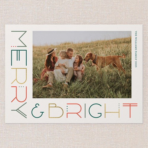 Joyful Modern 5x7 Beige  Holiday Card