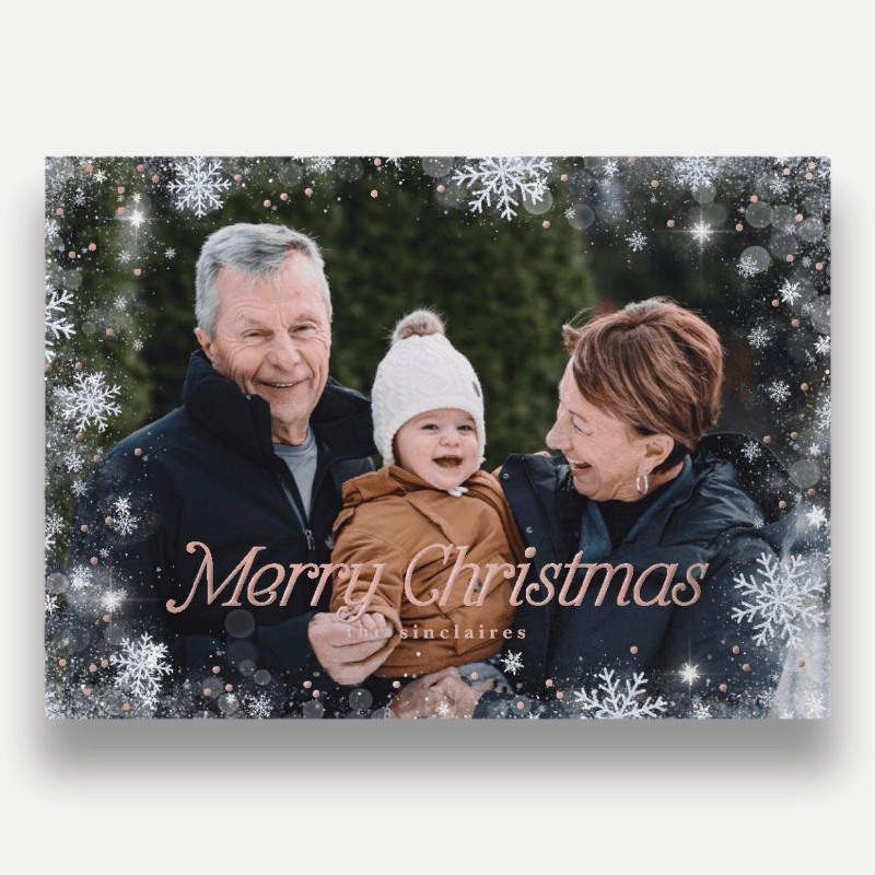Falling Snowflakes Holiday Card