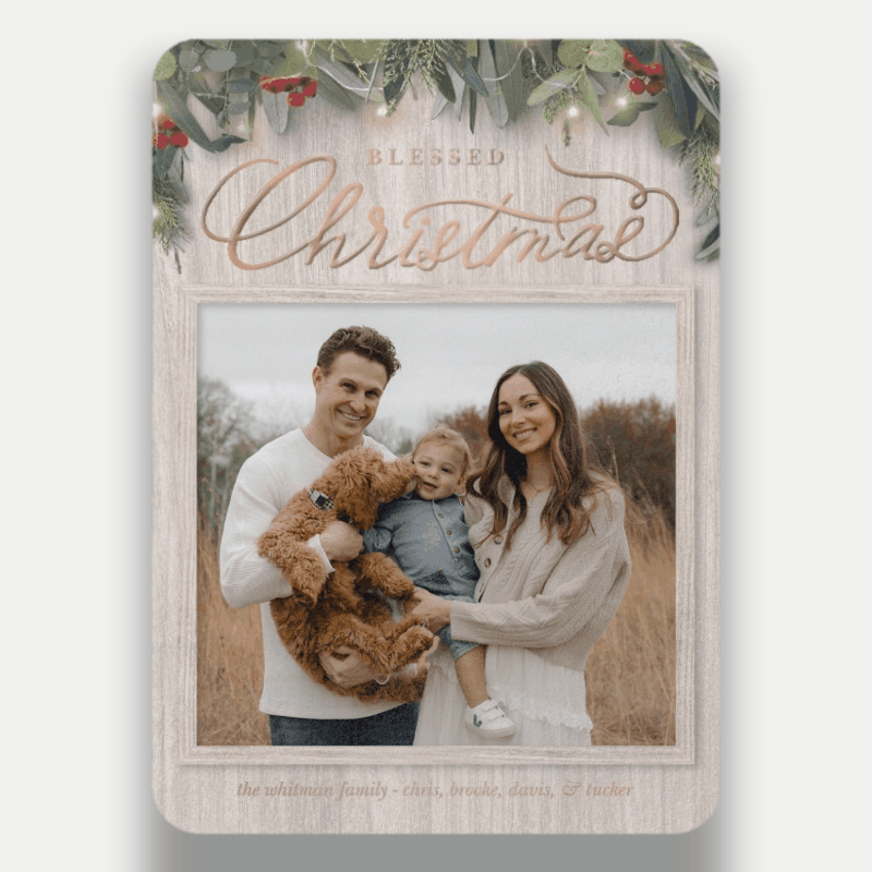 Farmhouse Greenery Holiday Card