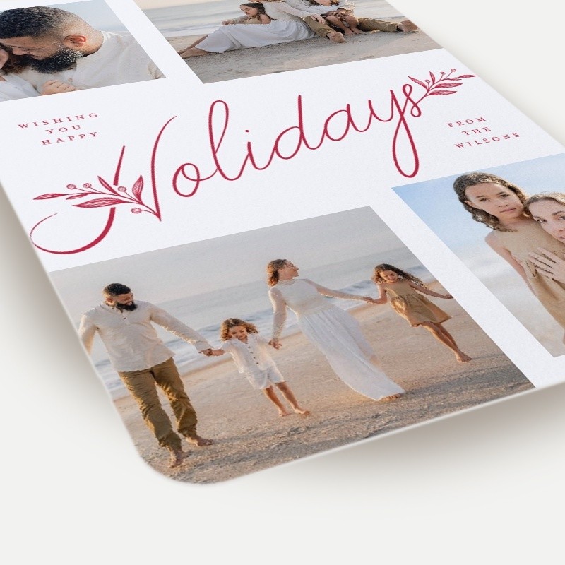 Botanical Script Holiday Card