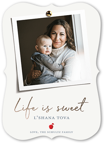 Sweet Snapshot 5x7 Gray  Rosh Hashanah Card