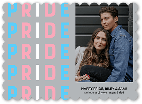 Transgender Flag 5x7 Gray  Pride Card