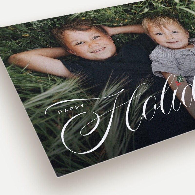 Holly Sprig Holiday Card
