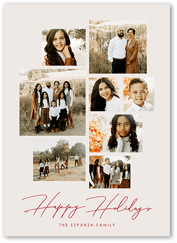 Center Lattice 5x7 Beige  Holiday Card