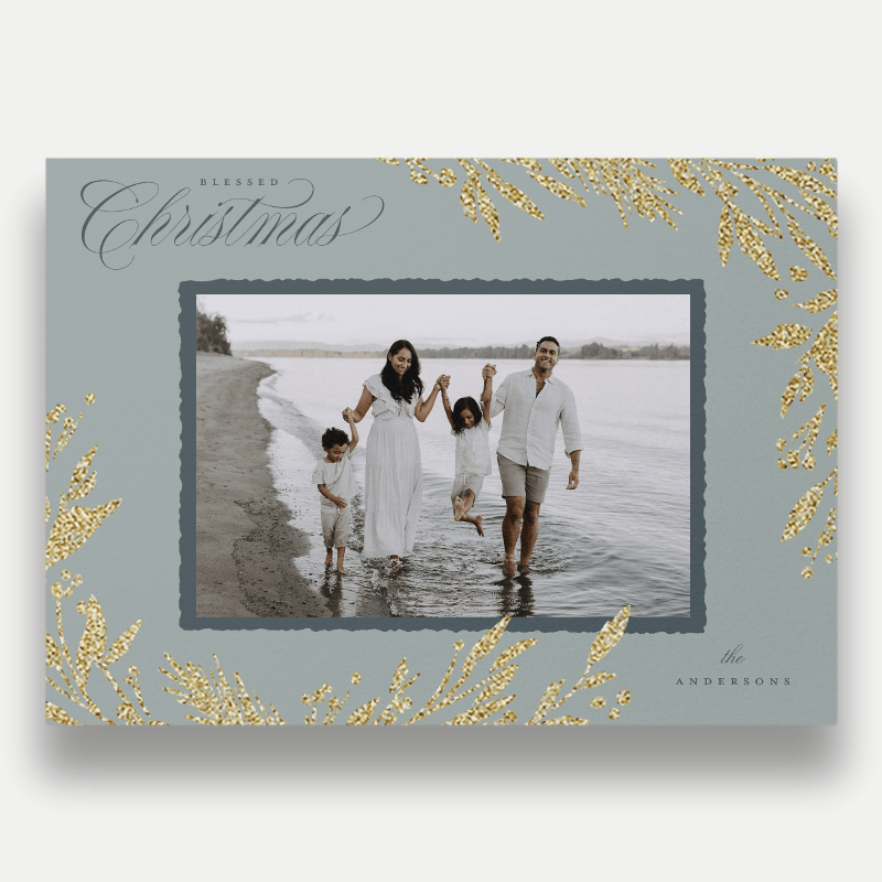 Shimmering Botanical Holiday Card