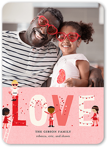 Cupid Decor 5x7 Pink  Valentine's Day Card