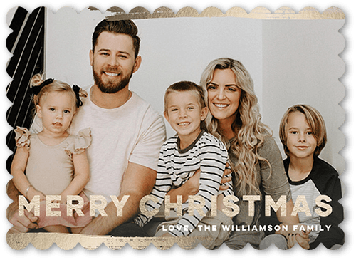 Radiant Brushstroke 5x7 Yellow  Holiday Card