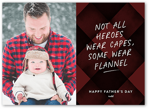 Flannel Hero 5x7 Red  Father's Day Card