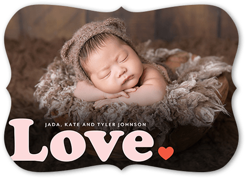 Honest Love 5x7 Pink  Valentine's Day Card