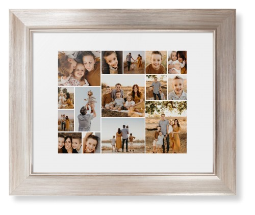 Framed Prints: Gallery of Fifteen Metallic Modern Frame White Top & Bottom Mat 8x10 5+ Photos Shutterfly