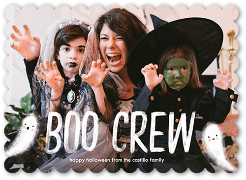 The Boo Crew 5x7 White  Halloween Card