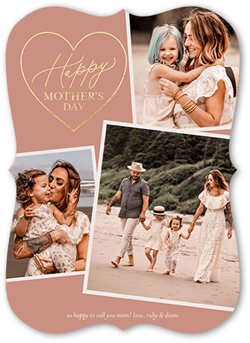 Stacked Frames Mom 5x7 Pink  Mother's Day Card