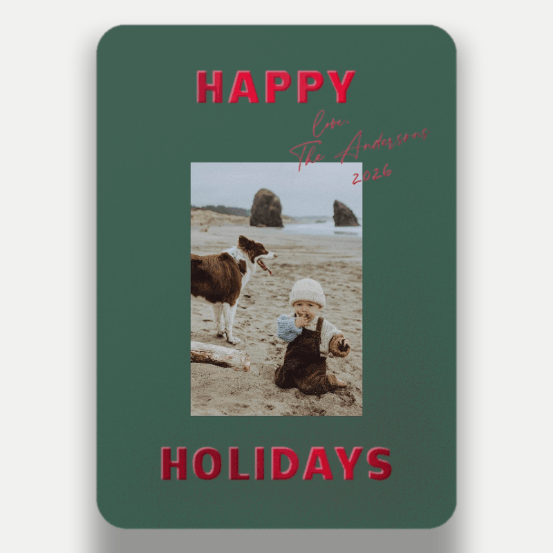 Modern Signature Holiday Card