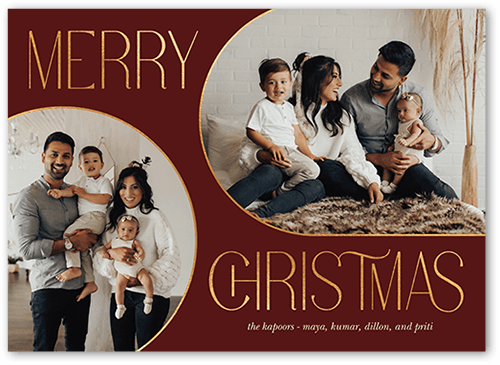 Spherical Spaces 5x7 Red  Holiday Card