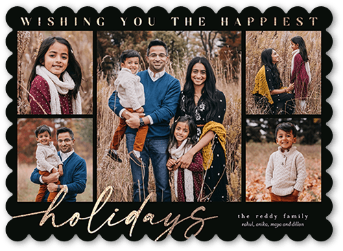 Many Messages 5x7 Black  Holiday Card