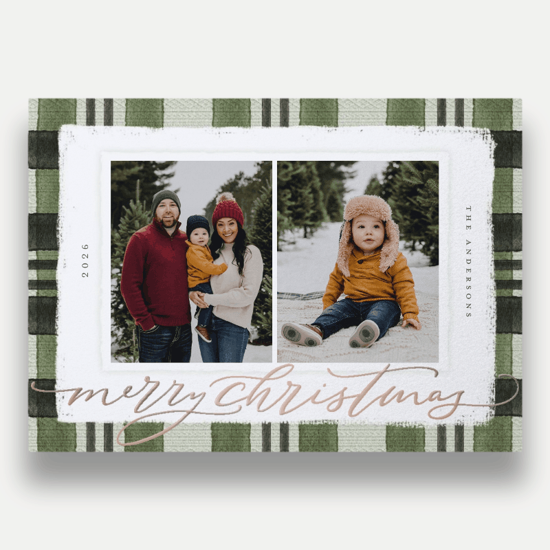 Signed Plaid Holiday Card