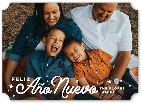 Navidad Stars 5x7 White  Tarjeta de Navidad