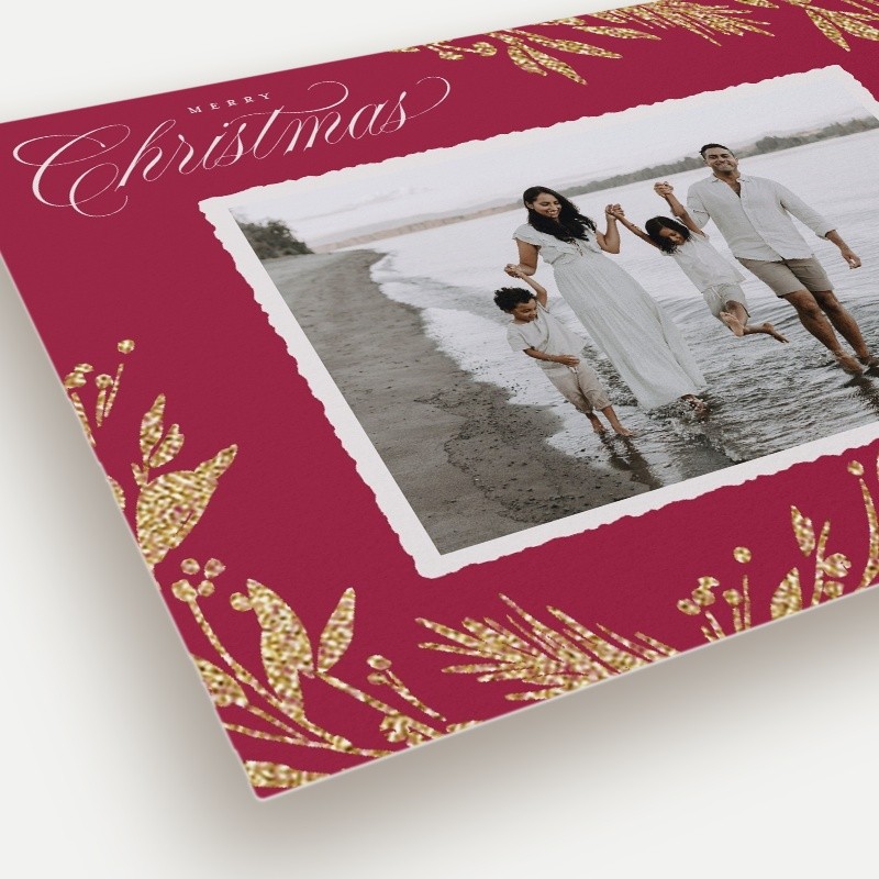 Shimmering Botanical Holiday Card