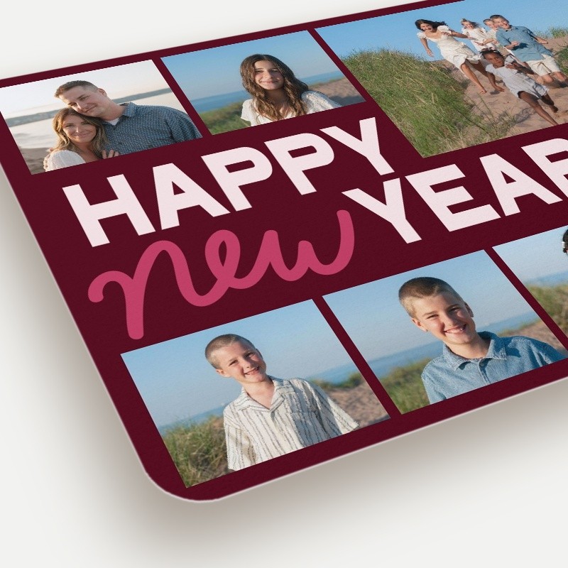 Bold Script Collage New Year's Card