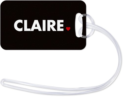 Name Heart 2x3 Black  Luggage Tag