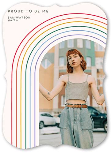 Arched Rainbow 5x7 Gray  Pride Card