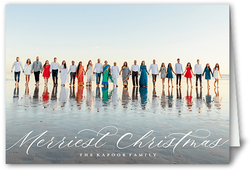 Elegant Letters 5x7 White  Holiday Card